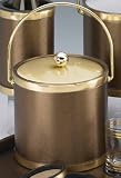 Review Kraftware  / Kraftware 46868 Brushed Silk - Bronze 3 Quart Ice Bucket with Bale Handle, Bands and Metal Cover