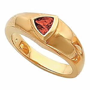 18K Yellow Gold Mozambique Garnet Ring -- LIFETIME WARRANTY