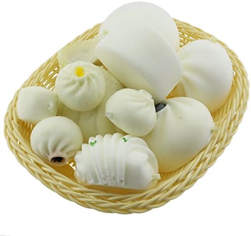 Gresorth 11pcs Artificial Lifelike Simulation Steamed Bread Dumpling Ornamental Fake Food Home Decoration