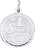 Sterling Silver Diamond-Cut #1 Sister In Law Disc Charm