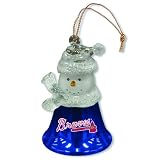 Pack of 3 MLB Atlanta Braves Snowman Bell Christmas Ornaments 2.5"