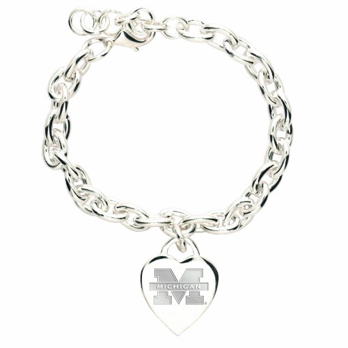 NCAA Michigan Wolverines Heart-Charm Bracelet