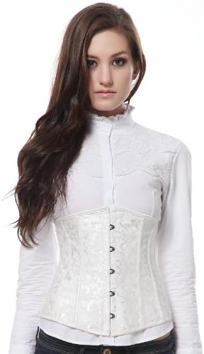 Ivy Shi Women's Underbust Jacquard Lace Up Waist Cincher Corset Shaper Top