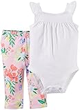 カーターズ Carter's ロンパース ボディスーツ ノースリーブ ＆ フローラル パンツ セット 綿100% 2-Piece Bodysuit & Pant Set NB (50-55cm)