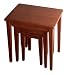 Kitchen & Housewares : 3PC Walnut Finish Solid Wood Nesting Tables
