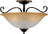 Quoizel DH1718PN Duchess 3 Light 17-Inch Semi Flush Mount, Palladian Bronze
