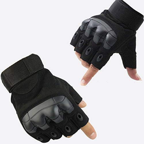 Tactical Gloves, Fuyuanda Half Finger Outdoor Gloves Fingerless Hard Knuckles Glove for Shooting, Riding, Cycling, Paintball, Motorcycle, Driving Gloves
