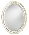 Emma Antique White Finish Oval Wall Mirror