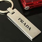 (PRADA/プラダ)ロゴプレートキーホルダー(シルバー) プラダ シルバー
