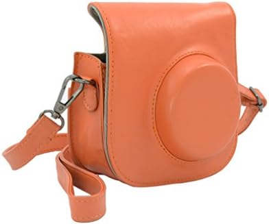 Orlution PU Leather Cartoon Camera Hard Case Shoulder Bag Cover For Fujifilm Fuji Instax Mini8 Mini 8 Mini 8s protective pouch (Orange)