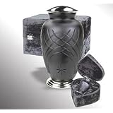 Revere Hand Cut Glass and Brass Cremation Urn