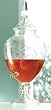 24" Decorative Etched Glass Spigot Tap Lidded Decanter
