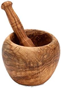 Hand Crafted Olive Wood Mortar &amp; Pestle