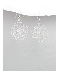 Flower Earrings In 92.5 Sterling Silver