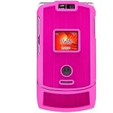 AT&T Cingular Motorola MOTORAZR Razr V3xx Snap-On Magenta Brushed Aluminum Crystal Case