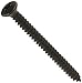 Steel Sheet Metal Screw, Black Oxide Finish,  82 degrees Oval Head, Phillips Drive, Type AB, #8-18 Thread Size, 1-3/4