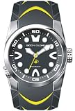 Regulater, Black Dial, Steel Case, Black/Yellow Rubber Strap