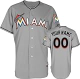 Miami Marlins Jersey: Personalized Road Grey Authentic Cool Base&Atilde;&cent;"&Acirc;&cent; Jersey with Marlins Park Inaugural Season Patch