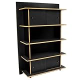 Linear Bookcase With Storage - Slate