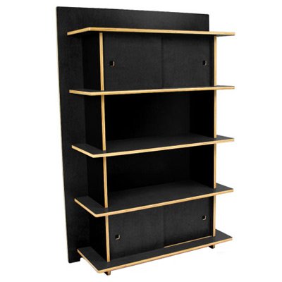 Linear Bookcase With Storage - Slate