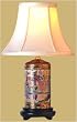 Asian Home D&eacute;cor - 15" Fine Chinese Rose Medallion Porcelain Brush Pot Oriental Desk Lamp