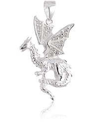 VINANI brand Germany 925 Sterling Silver Women Pendant Dragon with white Zirconia ADW-EZ