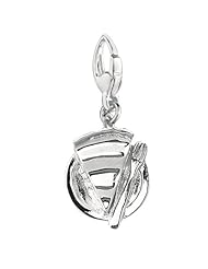 Sterling Silver SLICE OF PIE ON A PLATE Charm