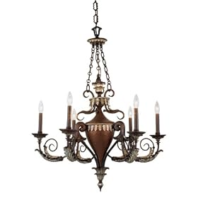Eurofase 16526-013 Charington 6-Light Chandelier, Bronze Silver by Eurofase