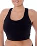 Danskin Women's Plus Supplex Lycra Racer Back Bra Top,Black,1x