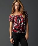 INC International Concepts? Printed Off-The-Shoulder Peasant Top