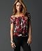 INC International Concepts? Printed Off-The-Shoulder Peasant Top