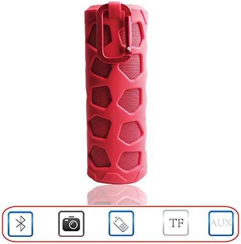 FOLOTE V4.1 Bluetooth Speaker 4R/3W 16 Core Dual Shockproof MP3/MP4 Music Player Built-in Microphone Portable Wireless NFC and AUX Mode Supported TF Card for Outdoor Hiking/Cycling/Sports (Red)