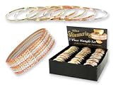 Ultra Shimmering 7 Piece TRI Tone Bangle Bracelet Set - Free Display Available!