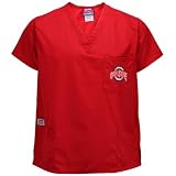 NCAA Ohio State Buckeyes Scarlet Four-Pocket Scrub Top (X-Small)
