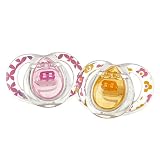 41pruWxWL1L. SL160  Tommee Tippee Explora Closer to Nature Silicone Pacifiers 2 Pack 0 6 Months BPA Free Stylish Clear Shield Girl Colors (Colors May Vary