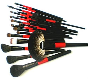 DEAMOR Women Portable 22 Pcs Cosmetic Brush Set With Synthetic Leather Case Black