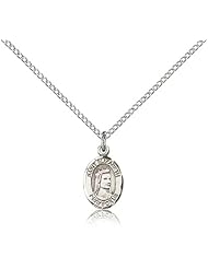 .925 Sterling Silver Saint St. Elizabeth of Hungary Medal Pendant 1/2 x 1/4 Inches Bakers/Homeless-9033- Comes with a .925 Sterling Silver Lite Curb Chain Neckace And a Black velvet Box