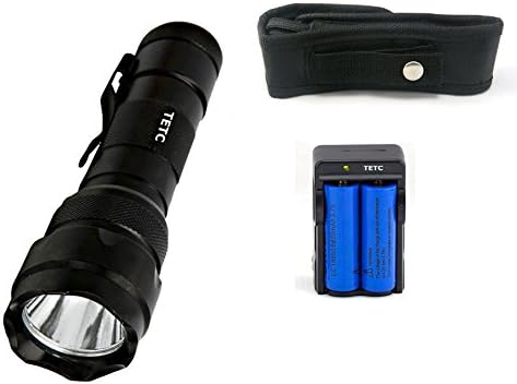 TETC Wf-502b Flashlight Cree Xm-l T6 Led 1000lm 5 Mode Torch + 2PC 6800mAh Rechargable Battery + Dual Charger + Flashlight Holster