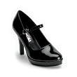 Women's Sexy Shoes 4 Inch WIDE WIDTH High Heel Black Mary Jane Shoes