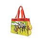 Honey Bee Recycled Rice Bag Tote Shopper Grocery Book Satchel with Red Trim