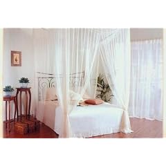 Wei�er, quadratischer Baldachin f�r Himmelbett mit Geschenk-Tasche passt bis Super King Size