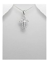 Cross Pendant Necklace In 92.5 Sterling Silver