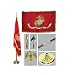Marine 4ft x 6ft Indoor Flag telescoping Flagpole Base and Tassel