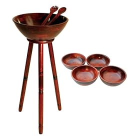 8-Piece Mahogany Caesar Salad Set (Mahogany) (8" H x 16.5" W x 16" D)