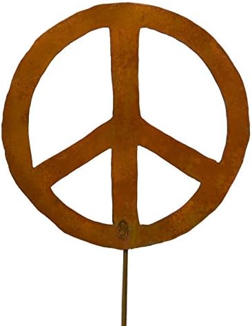13" Peace Sign Rustic Metal Yard Stake. Whimsical Garden Idea. Handcrafted by Oregardenworks in the USA!