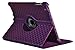 LiViTech(TM) Apple New iPad 3 or iPad 2 Stylish Purple Diamond 360° Rotating Smart Cover Leather Case Swivel Stand