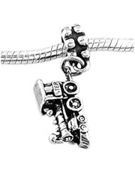 Sterling Silver Locomotive Train Engine Dangle Bead Charm