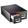 Card Cabinet File, 2-Drawer, 3000 Card Cap, 4"x6", Black