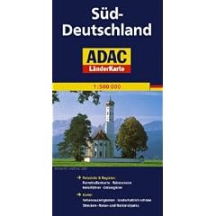 ADAC L�nderkarte S�d-Deutschland 1:500.000: Register: Legende, Zufahrtskarten, Citypl�ne, Autokennzeichen, Ortsregister mit Postleitzahlen. Karte: ... Nationalparks, landschaftlich sch�ne Strecken