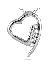 Diamond Heart Pendant in 14kt White Gold